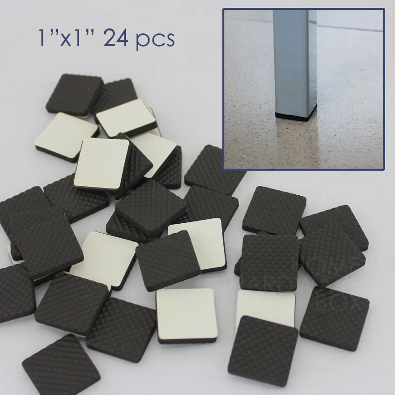 25mm 24 pc 1"x1" anti scratch selfadhesive chair glide floor protect
