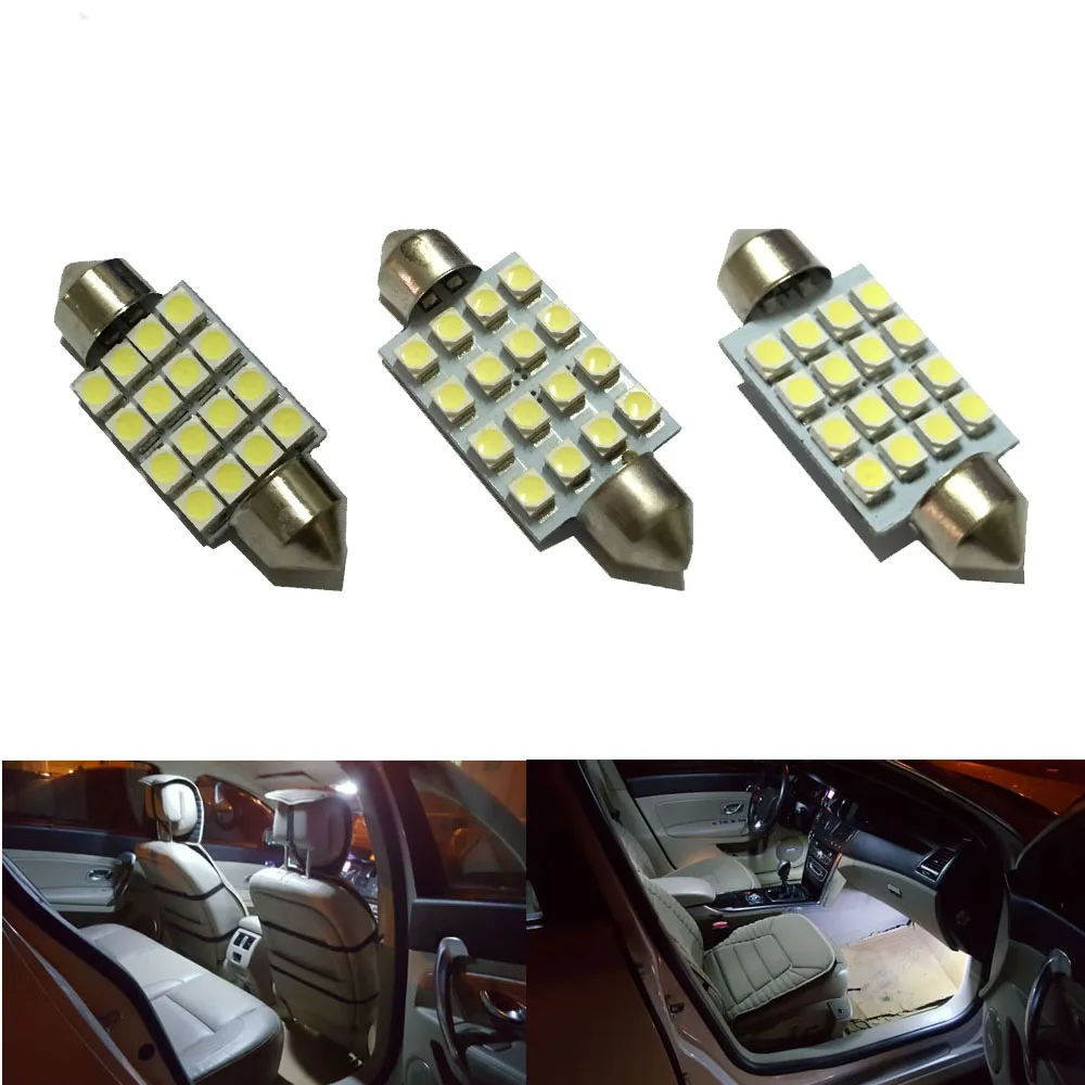 AORUNYEBAO 4 шт. гирлянда 31 м 36 мм 39 41 12 В C5W C10W белый 16 SMD 3528 LED авто Интерьер Купол Лампа