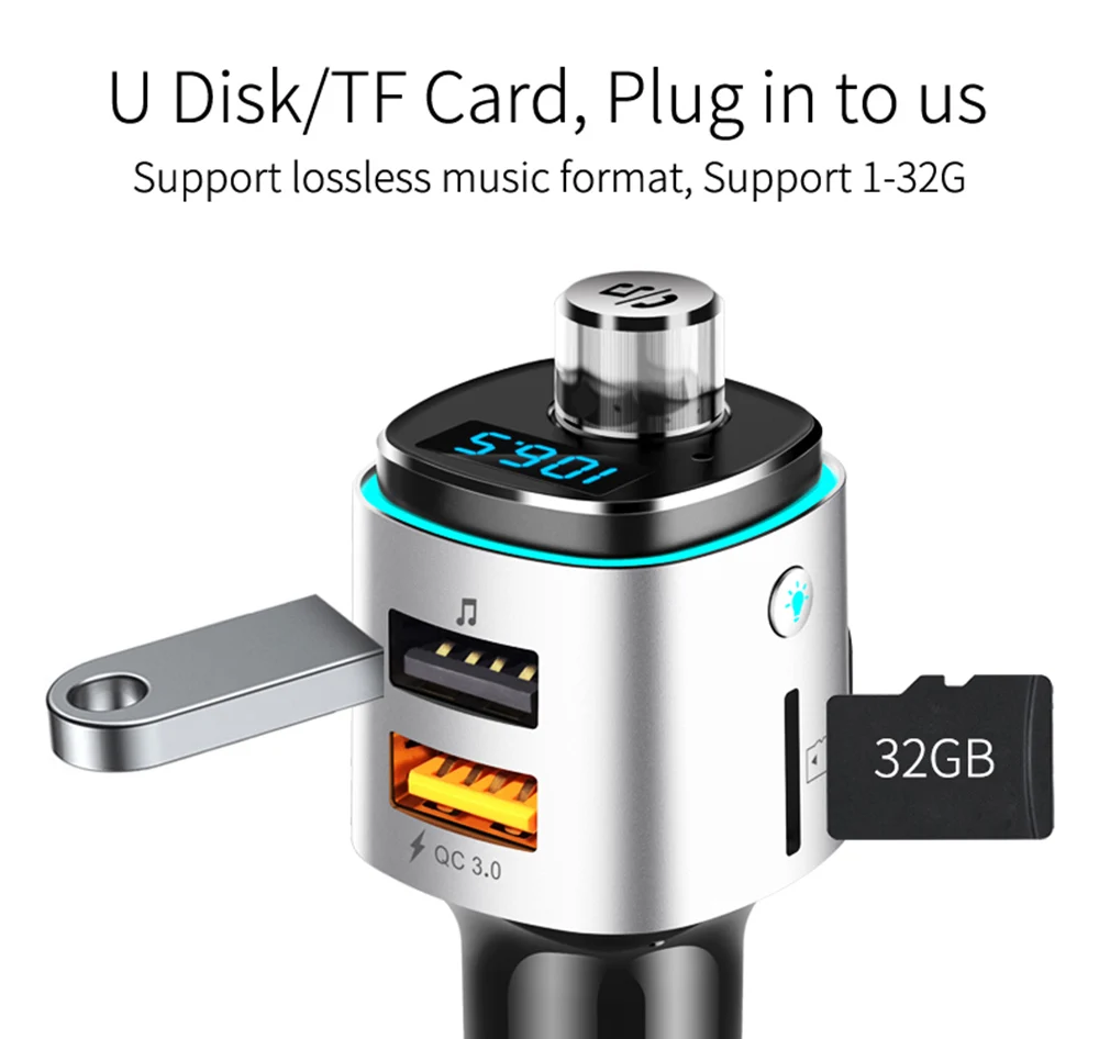 Автомобильный fm передатчик V4.2 Bluetooth беспроводной радио автомобильный bluetooth
