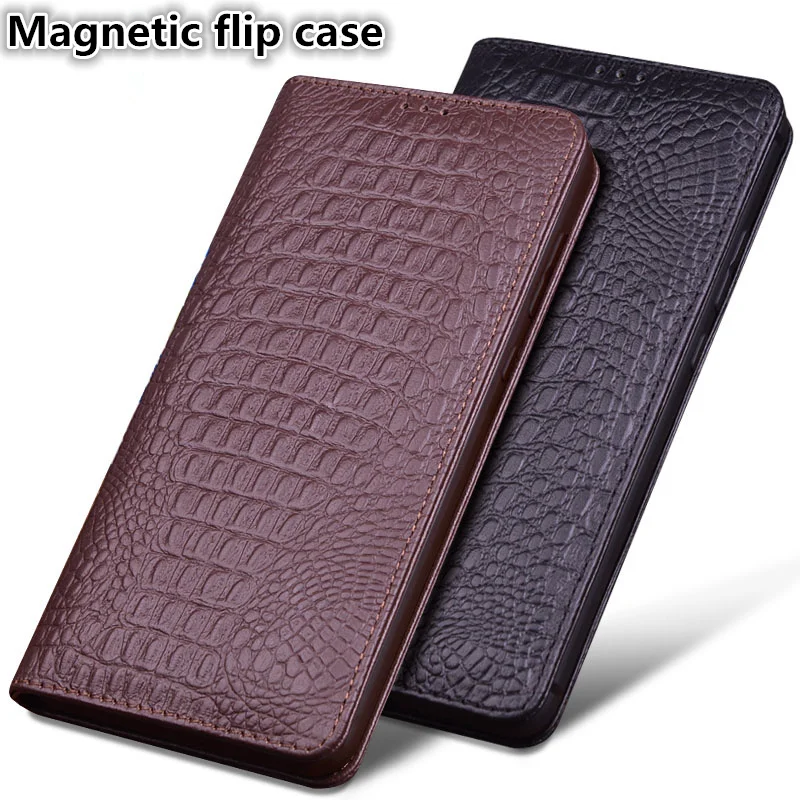  LS03 Natural Leather Magnetic Flip Case For iPhone XS(5.8') Phone Case For iPhone XS Case With Stan