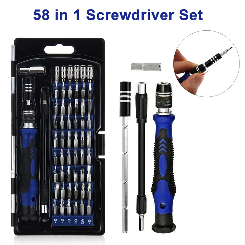 

58 in 1 Precision Screwdriver Set Tools Repair Kit for iPhone Macbook Tablet HVR88