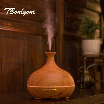 

TBonlyone 300ML Vase Diffuser Wood Grain Ultrasonic Essential Oil Diffuser Air Humidifier Air Aroma Diffuser for Office Spa Yoga