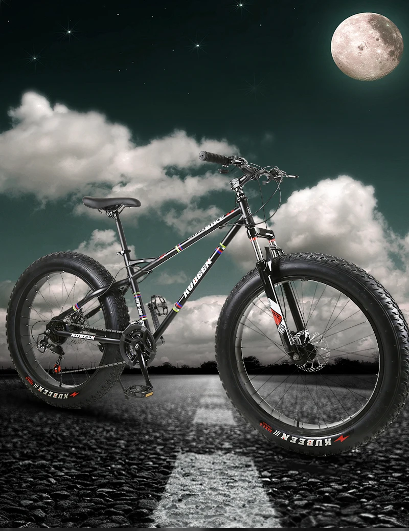 Clearance KUBEEN  7/21/24/27 Speed 26x4.0" Fat bike Mountain Bike Snow Bicycle Shock Suspension Fork bicicleta 0