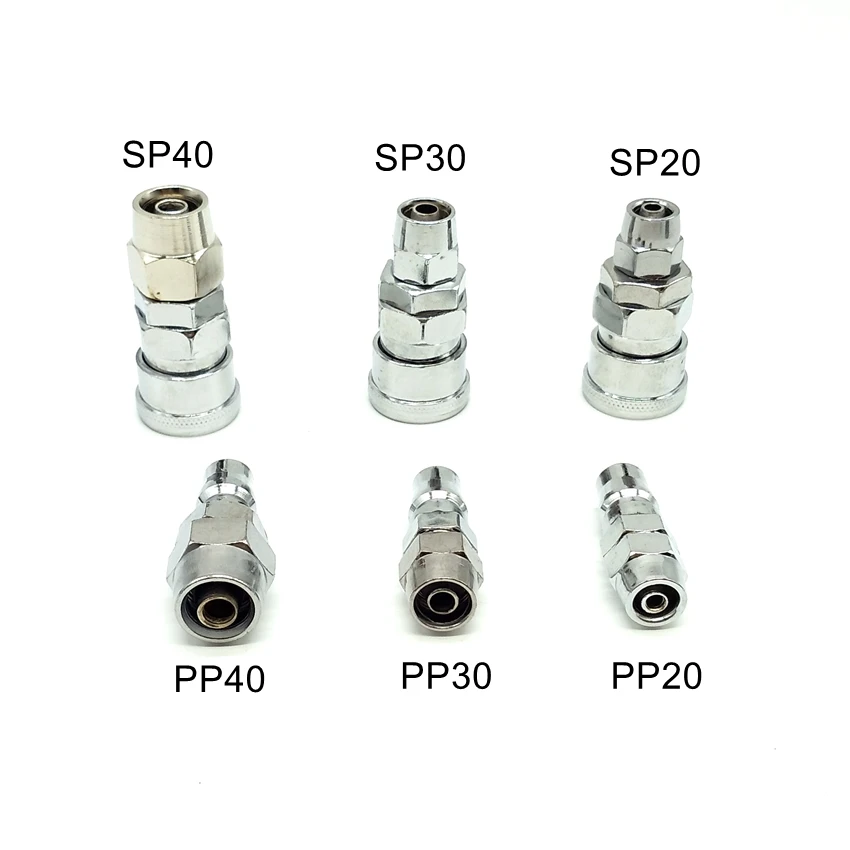 

SP40 PP40 SP30 PP30 SP20 PP20 Quick Coupler Plug Socket Connector Pneumatic Fittings