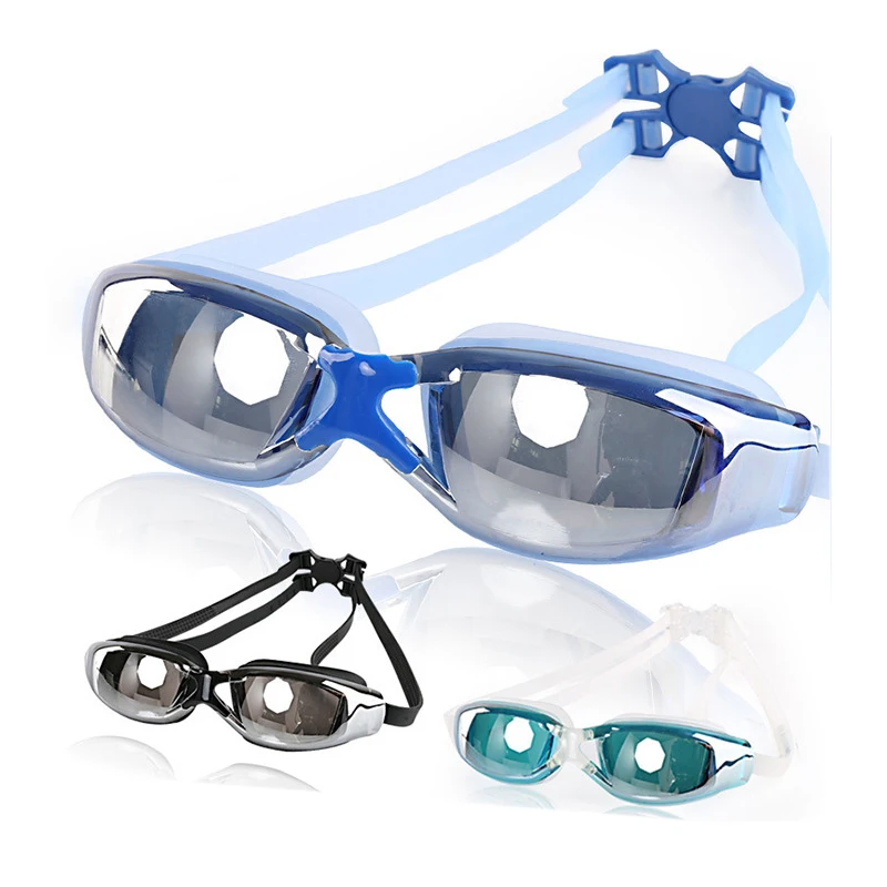 FDBRO Two Styles Swimming glasses High elasticity silica gel tape glass Anti fog myopia Goggles
