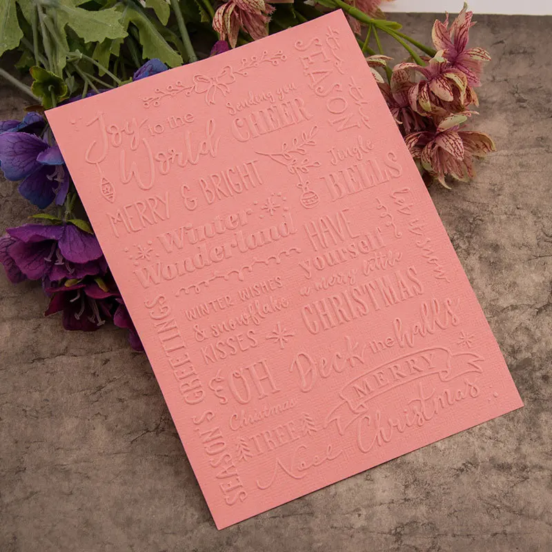 

VYUTXA Merry Christmas Plastic Embossing Folders for DIY Scrapbooking Paper Craft/Card Making Decoration Supplies