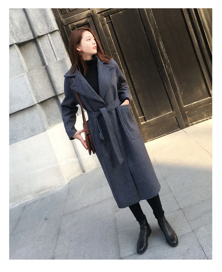 Women Winter Long Wool Jacket Coat Overknee Outwear Jackets 2018 Elegant Overcoat Wool Coats For Female Chinese Star AS070 (11)