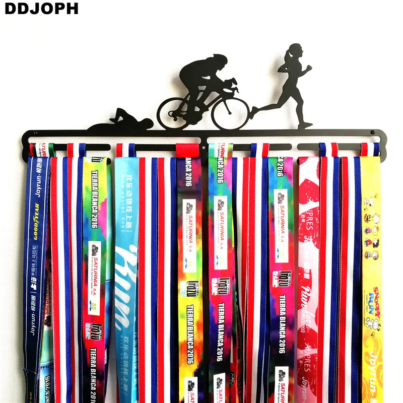 

Triathlon medal hanger Medal holder for Swim,Bike,Run Medal display rack for triathlon 46cm L hold 32+medals