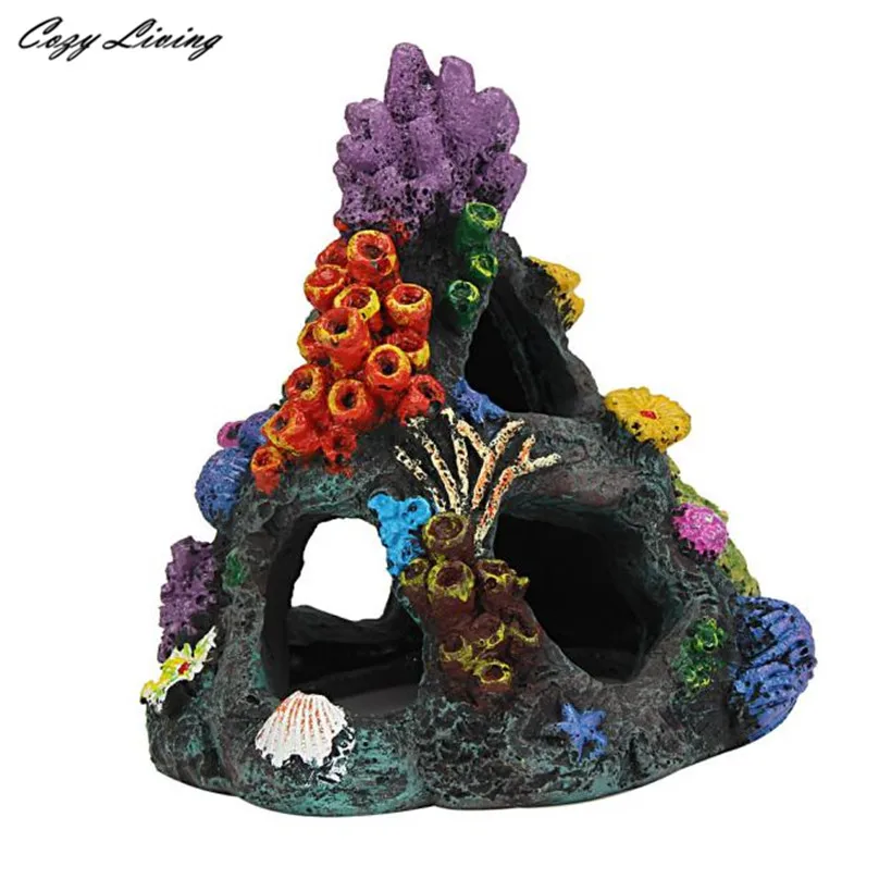 161313cm fish tank aquarium multi color underwater world castle decoration fish tank tower micro landscape ornament d6 in decorations from home garden