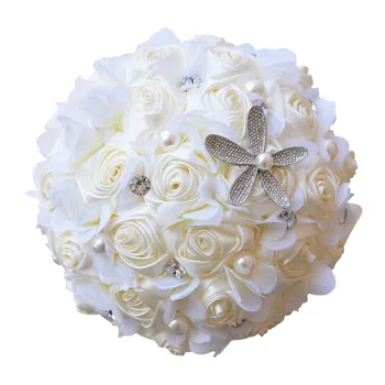

Artificial flower lucky rose bouquet bridegroom bride holding flower props wedding bridesmaid decoration fake flowers