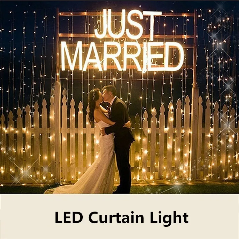 

3.5m 3x3m 6x3m New Year Christmas Garlands LED Wedding Fairy String light 96/300/600leds Garden Party Curtain LED Lights Decor