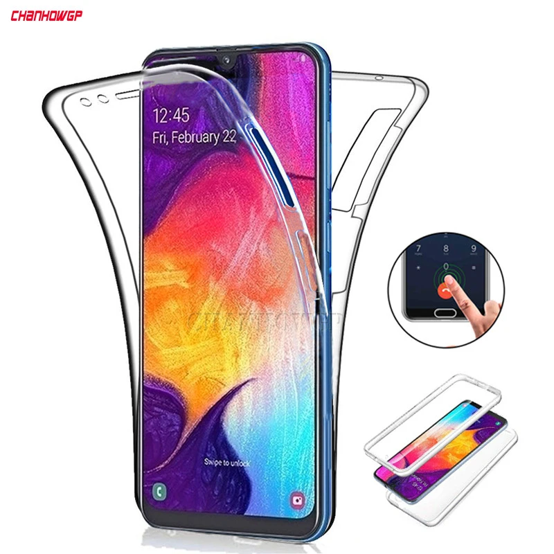 Двойной Мягкий чехол из ТПУ с полным покрытием для Samsung Galaxy A10 A30 A50 A70 M10 M20 J4 J6 J8 A6 A7 A8