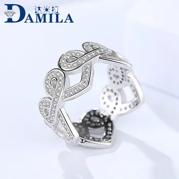

Fashion 925 Sterling Silver Rings For Women Retro cubic zirconia stone silver ring for ladies