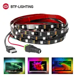 DC5V USB Светодиодные ленты лампы 5050 гибкий RGB светодиод Подсветка 1 M 2 M 3m HD ТВ настольных ПК Экран светящаяся лента фонового освещения