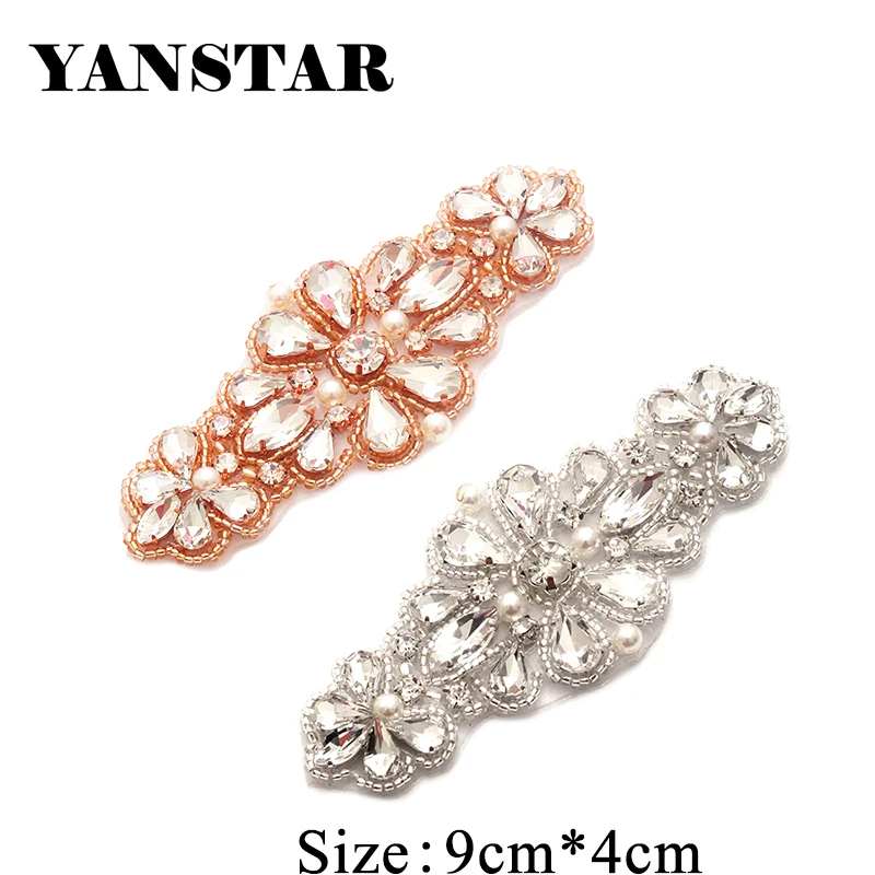 YANSTAR 30 шт Ручное шитье с бусинами на розово-золотых Кристальные Стразы для Аппликации патч железо на пояс для платья Пояс YS894