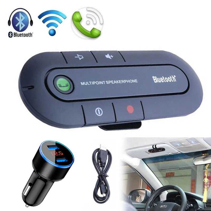Автомобильный Bluetooth музыкальный аудиоприемник с двойным USB зарядным устройством