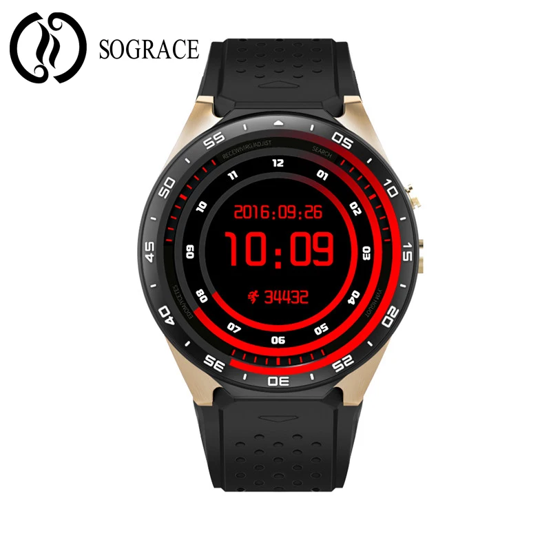 

SOGRACE Smart Watches 2018 KW88 Heart Rate Tracker Android Smart Watch Music Phone Camera Smart-Watch 35