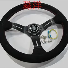 330 мм замшевое рулевое колесо с углеродным волокном спиц jdm рулевое колесо с ND рогом