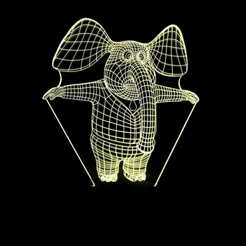 

Elephant 3d Colorful Desk LampVisual Illusion Desktop Small Table Lamp Moderne Night lamp for children's room