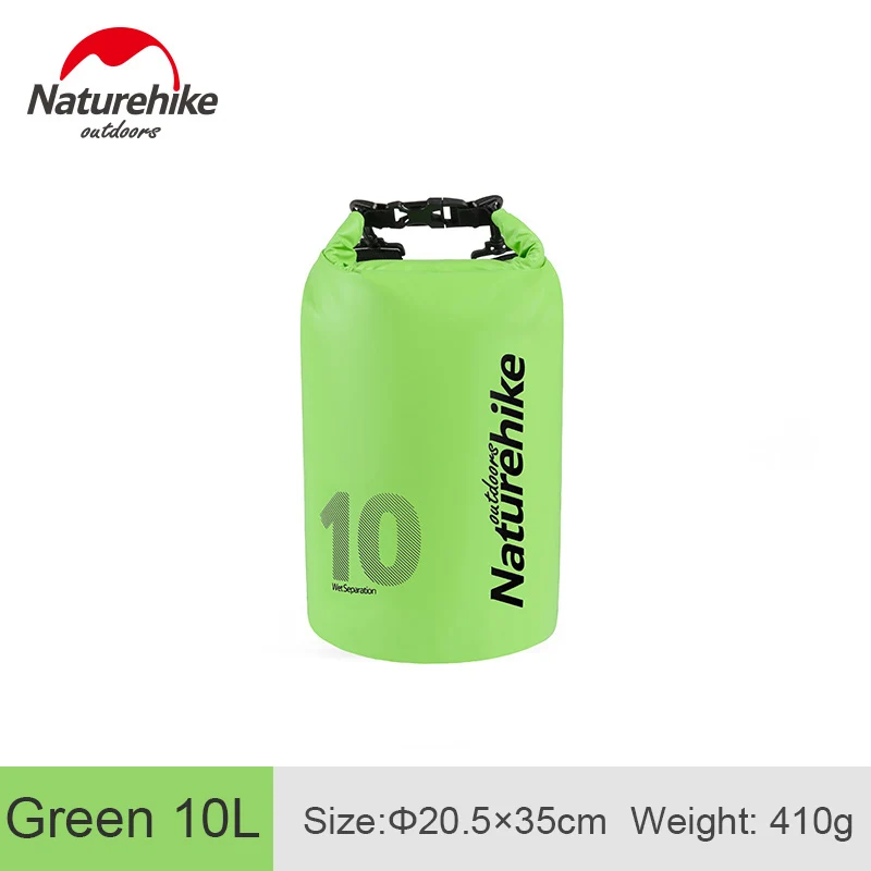 Naturehike открытый водостойкий сухой мешок Плавание хранения плечевые ремни дрейфующих сумка река треккинг сумки 10L/15L/25L NH18F007-D - Цвет: Green-10L