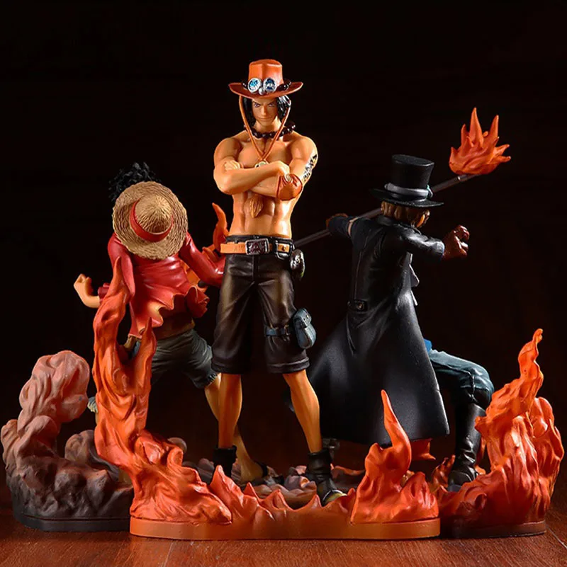 3 шт./компл. аниме экшн фигурка One Piece Brothers II Portgas D Ace Sabo Monkey Luffy Brother Боевая версия ПВХ