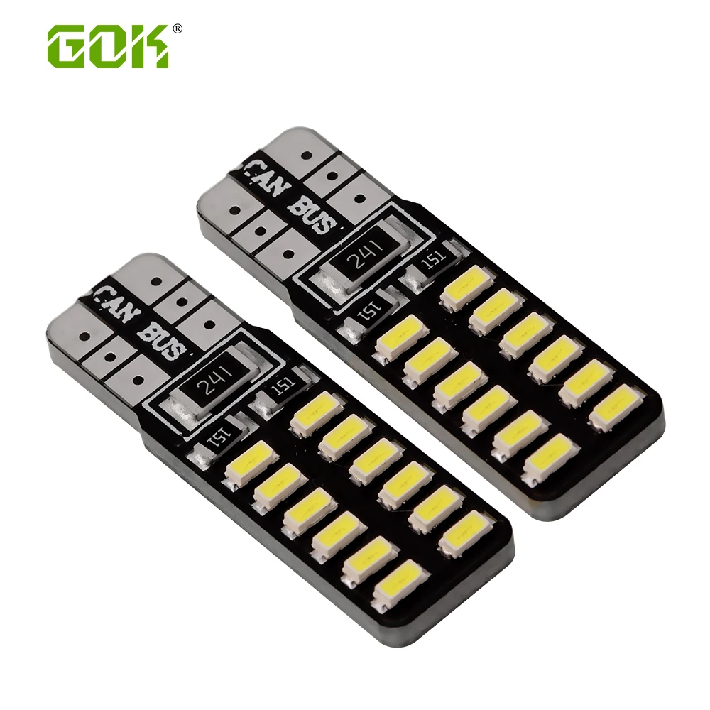 100 шт./лот Оптовая Продажа T10 canbus led 24led 3014smd w5w t10 Led Canbus Car Smd Light 194 24smd Светодиодная
