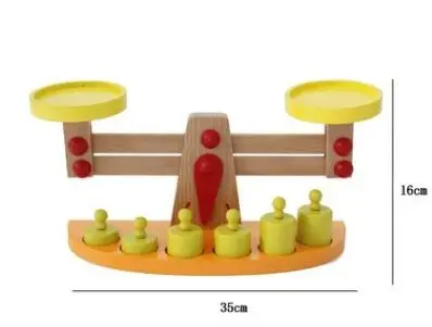  Montessori teaching tools wooden balance baby balance game Tianping wood puzzle children's toys Kin - 32820174036