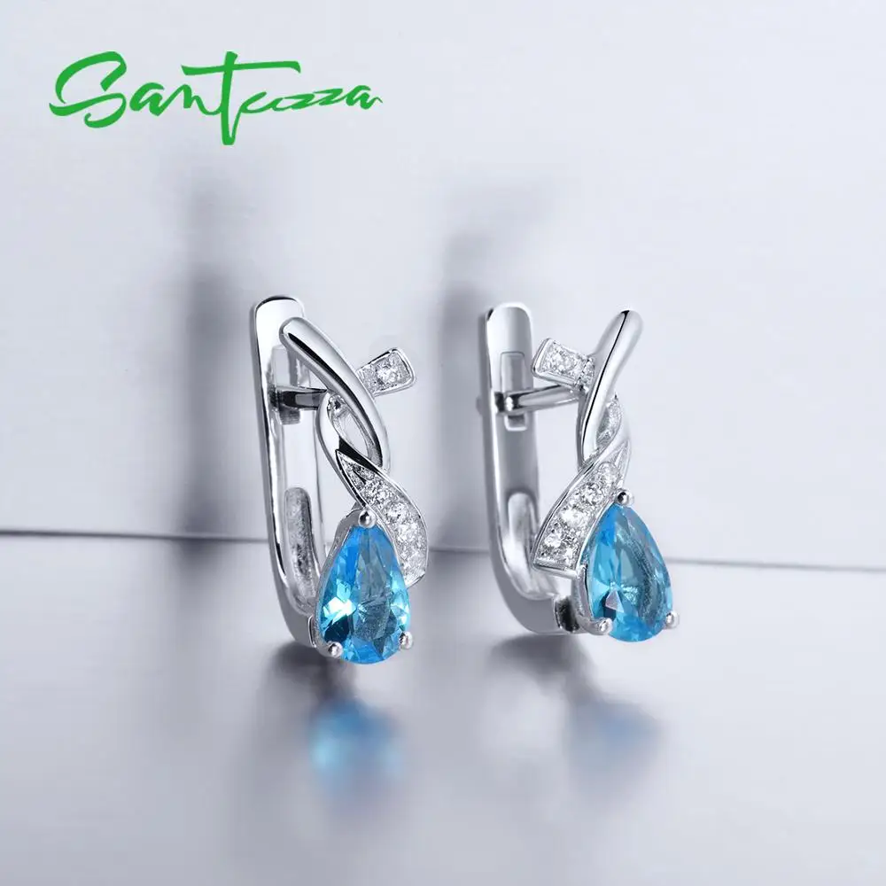 Женские серебряные сережки SANTUZZA из серебра 925 пробы с кубическим цирконием и