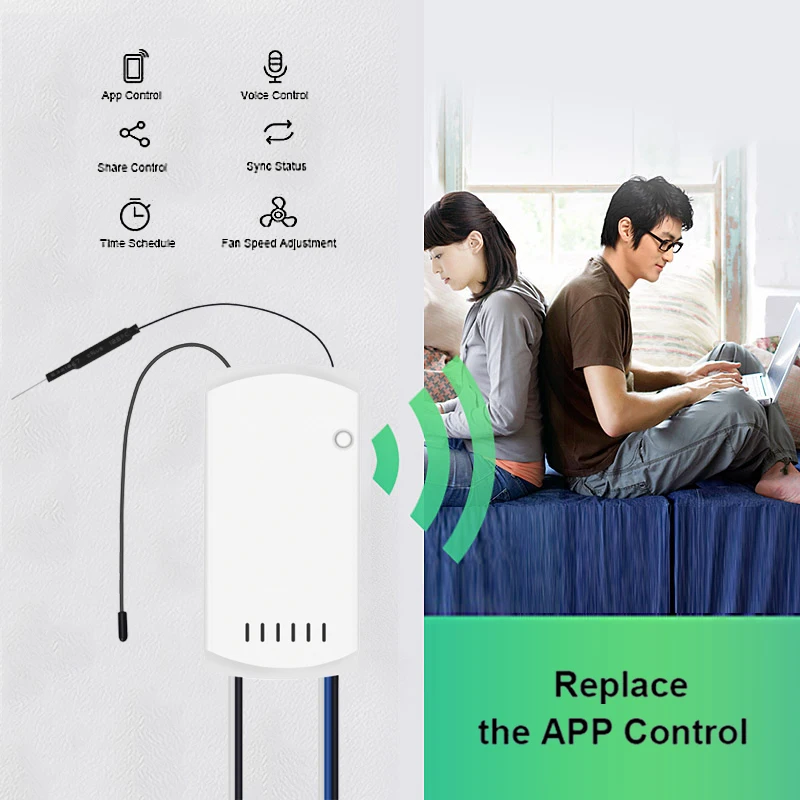 New SONOFF IFan03, Wi-Fi Ceiling Fan And Light Switch Controller Support PF 433 MHZ controller