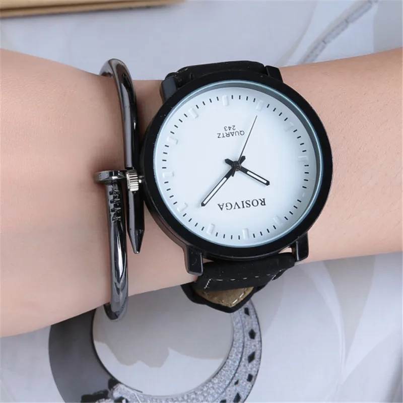 

2017 Harajuku style Big Dial Fashion Casual Watch Men Women Quartz Clock Leather BGG Brand Lovers' Wristwatches orologio Hours