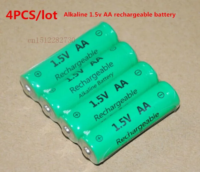4pcs/Lot AA 3000MAH ZnMn 1.5V AA rechargeable alkaline battery cell, Zn Mn batteries replace for