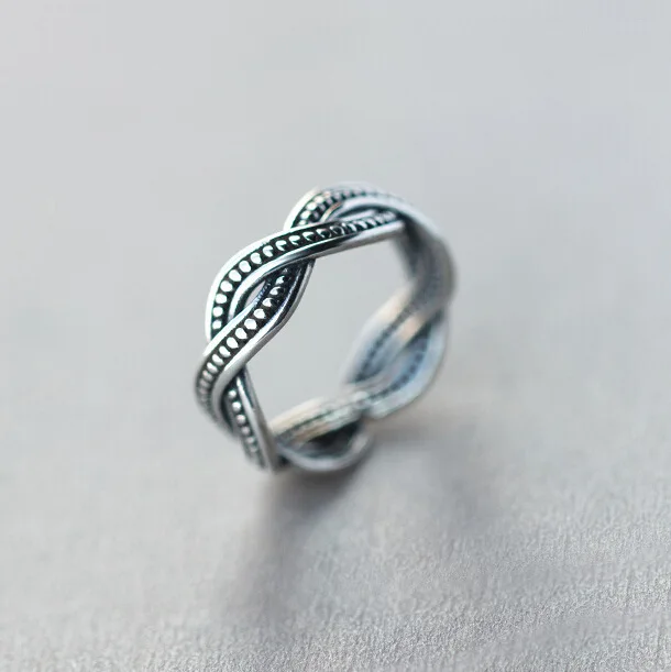 S925 Sterling Silvery Opening Overlapping Retro Thai Ring | Украшения и аксессуары