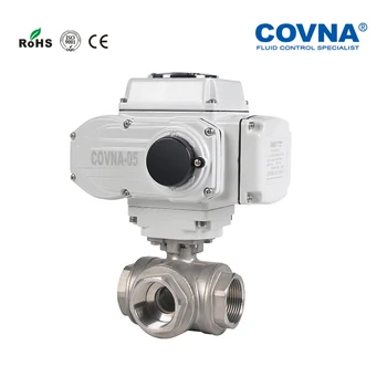

DN15 1/2 inch Electric On/off Type 3 Ways Ball Valve Thread