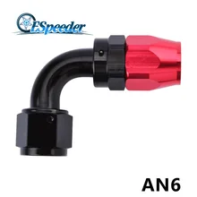 ESPEEDER Новая коллекция AN6 Anoized Алюминий вращающийся конец шланга 90 градусов адаптор масляного топлива адаптер наборы масляных радиаторов, цвета: черный и красный