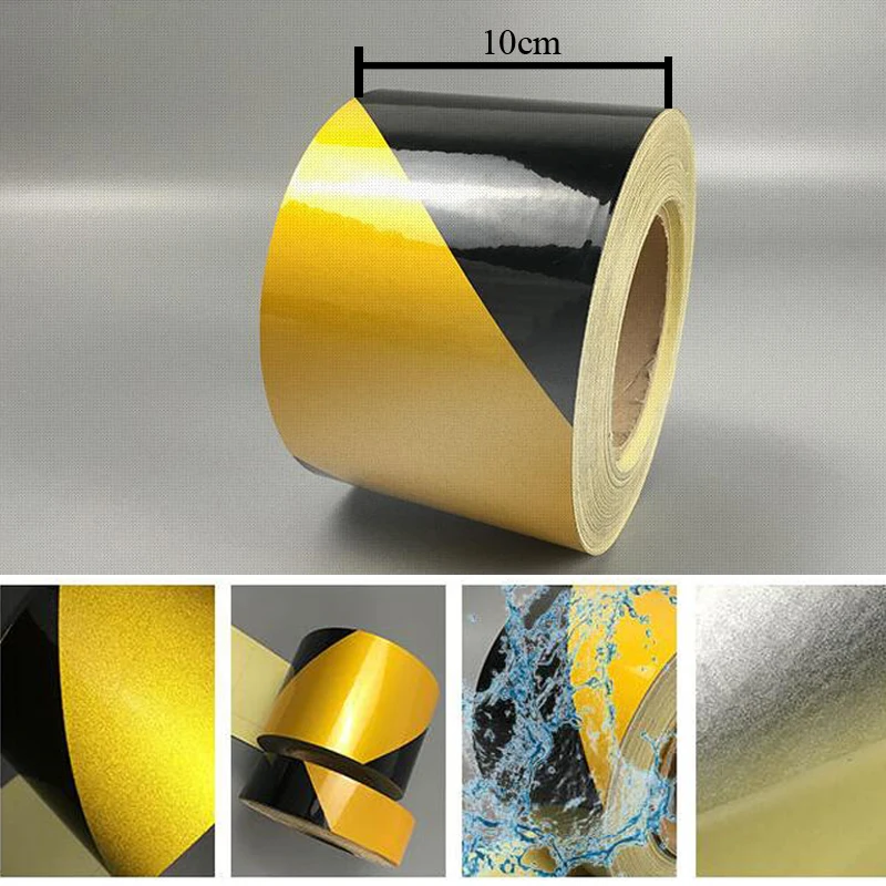 10cm X 10m Self-Adhesive PET Reflective Sticker Warning Strip Decal corrosion resistance
