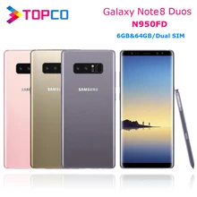 Samsung Galaxy Note8 Duos not 8 N950FD küresel sürüm 4G LTE Android telefon Exynos Octa çekirdek 6.3