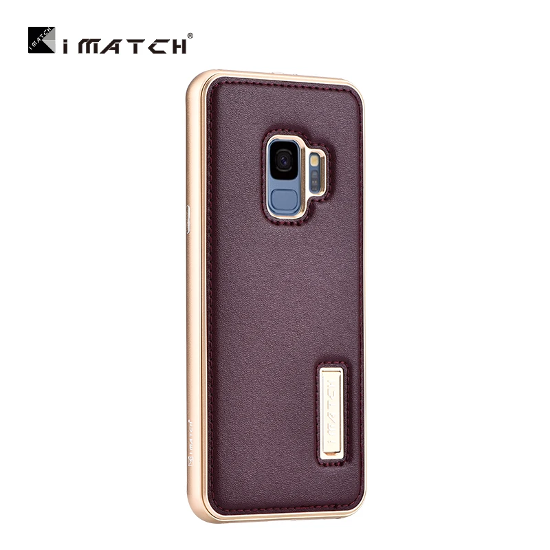 Оригинальный металлический чехол iMatch для Samsung Galaxy S9/ S9 Plus из натуральной кожи