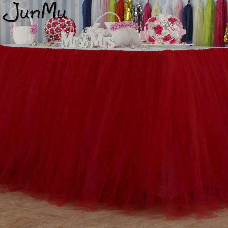 Красная Тюлевая юбка-пачка 100 см x 80 см, юбка-пачка на заказ, Тюлевая юбка для стола в стране чудес, Свадебный день рождения, детский душ вечерние украшения