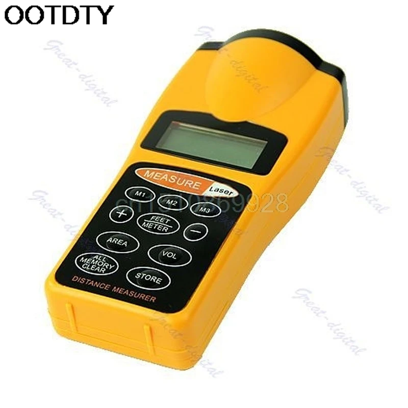 

LCD Ultrasonic Laser Pointer Distance Measure Range Finder Device 18M 60FT
