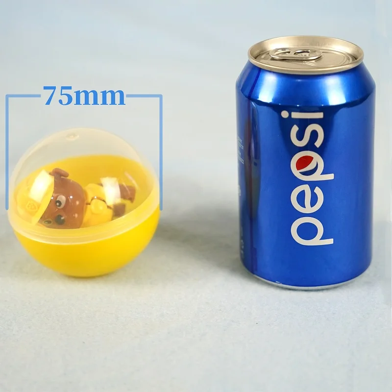 75 мм 3 шт./упак. прозрачный пластик сюрприз мяч капсулы игрушка с внутренней подкладкой из фланели с различные фигуры торговый автомат для игрушек Shilly яйцо шары
