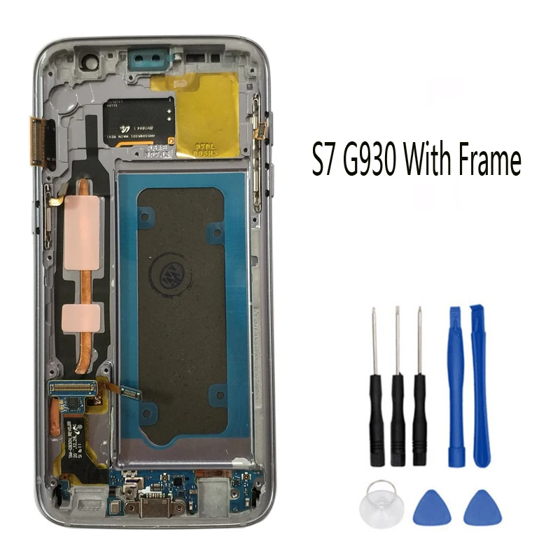 5 1 ''SUPER AMOLED дисплей для SAMSUNG Galaxy S7 LCD G930 G930F сенсорный экран дигитайзер Запасные