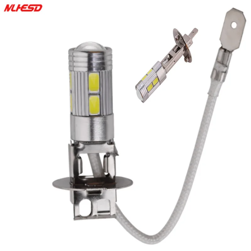 

1pcs H1 H3 led fog Light 10smd DRL led car Light 5630 5730 Daytime Running Vehicle External Lamp Bulb Day Driving 12V 6000K