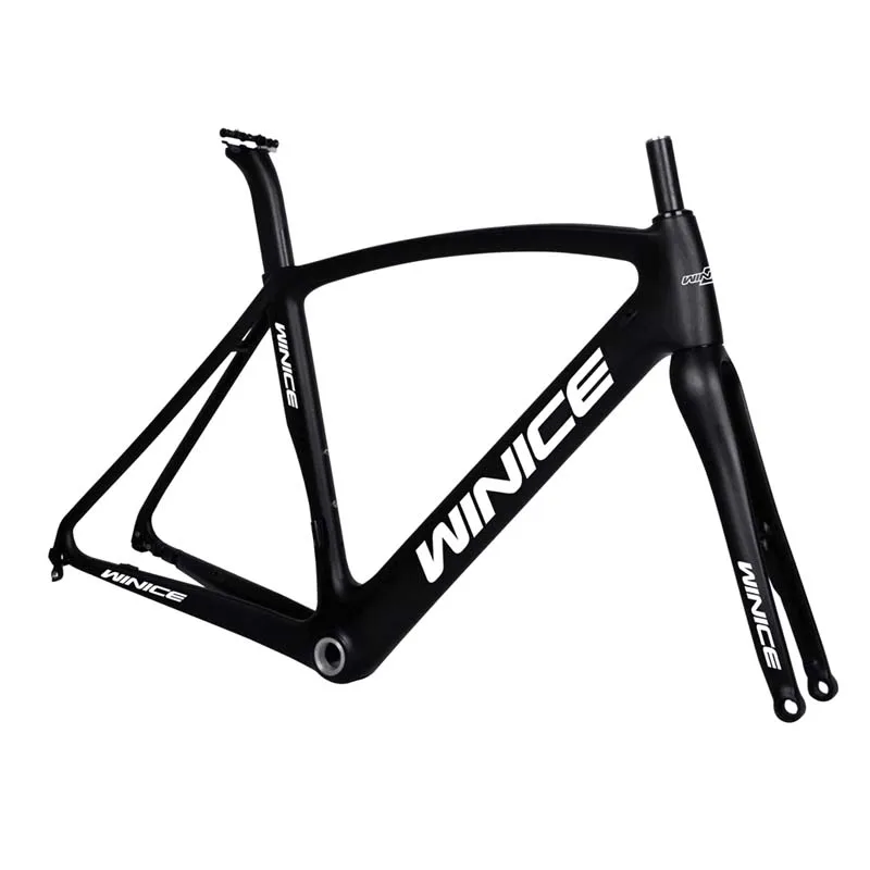 

WINICE Carbon Road Disc Frame Di 2 Cable Internal Compatible FM099 Flat Mount Thru Axle Road Frame Disc Brake