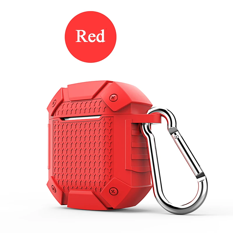 Мягкий силиконовый наушник чехол для Airpods случае Водонепроницаемый Защитный чехол для Apple AirPods 2 и 1/Air стручки противоударный Броня Крышка - Цвет: Red