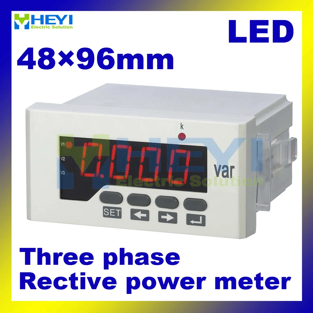 LED digital 3 phase reactive power meter 48*96 mm Class 0.5 three phase