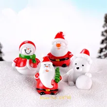 1 шт. мини рождественские украшения миниатюрные Санта-Клаус Снеговик Фея миниатюры садовые статуэтки смолы украшения дома