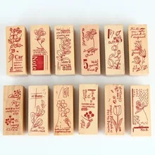Garden Wood seal European retro wooden stamp postmark English alphabet DIY hand seal diy crafts for kids