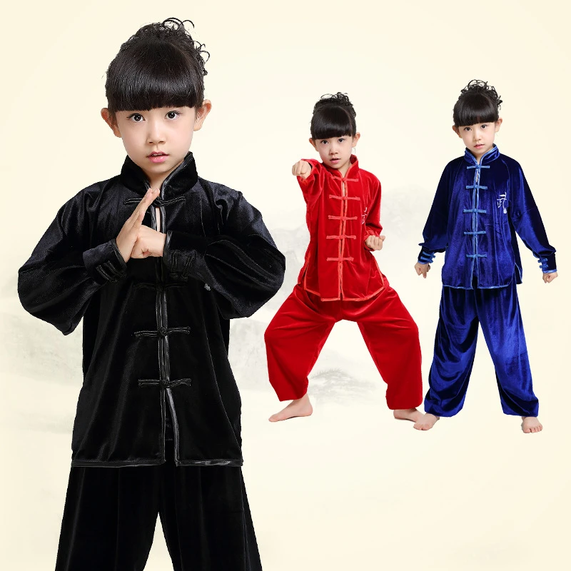 زي الووشو الصيني التقليدي للأطفال ، ملابس كيمونو ، بدلة الكونغ فو ، تاي تشي  ، زي فنون قتالية مخملية سميكة للأولاد والبنات|kung fu suit|kung futai chi -  AliExpress