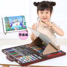120 шт школьные краски, Подарочная коробка, модный набор кистей для рисования граффити, креативные детские повседневные развлекательные игрушки, художественные наборы с мольбертом