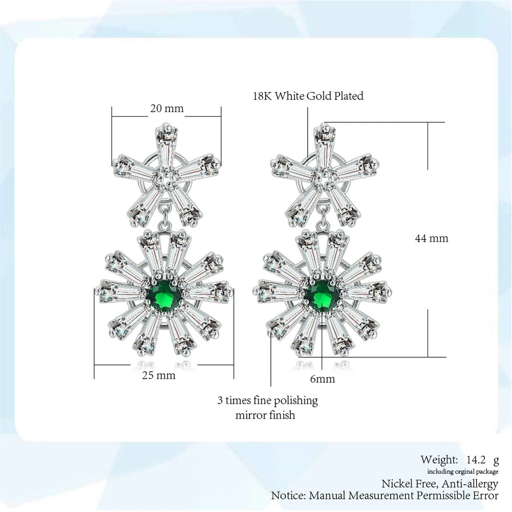 ZHOUYANG Drop Earring For Women Elegant Style Two-color Flower Cubic Zirconia Silver Color Birthday Gift Fashion Jewelry E148